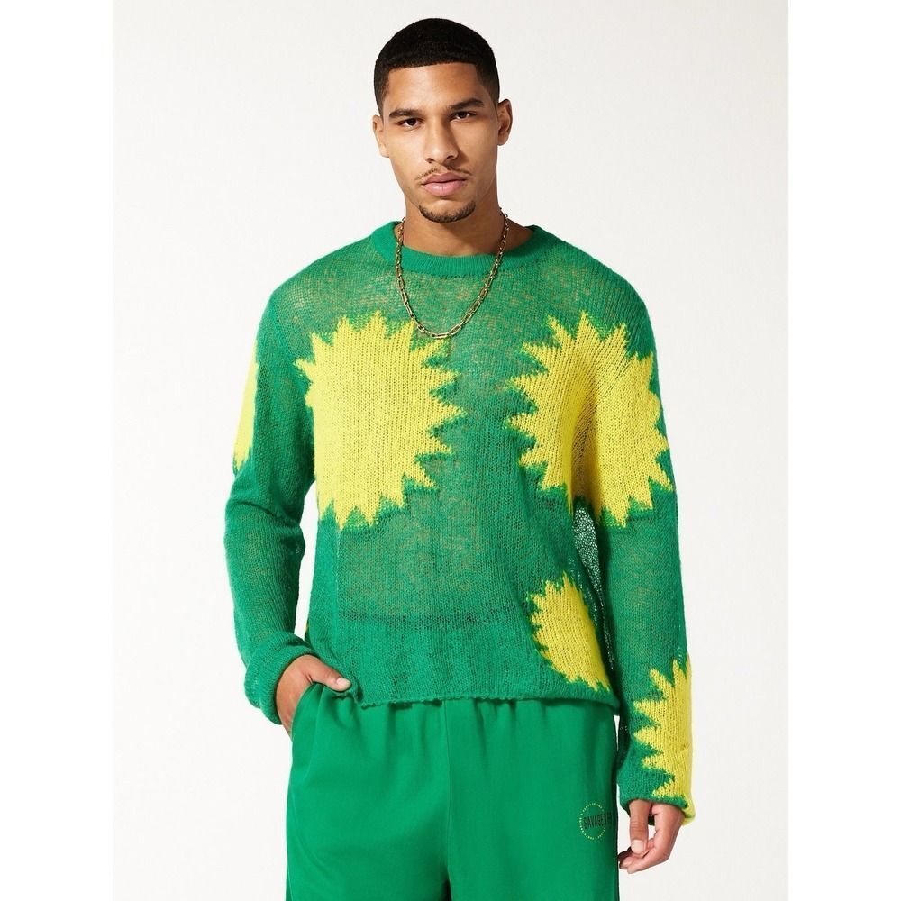 Savage X Fenty Knittin Pretty Loose Knit Unisex Sweater. Green Light. Sz XS. NWT - Picture 12 of 14
